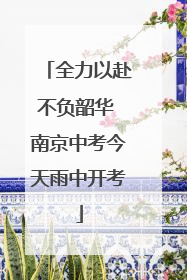 全力以赴不负韶华 南京中考今天雨中开考